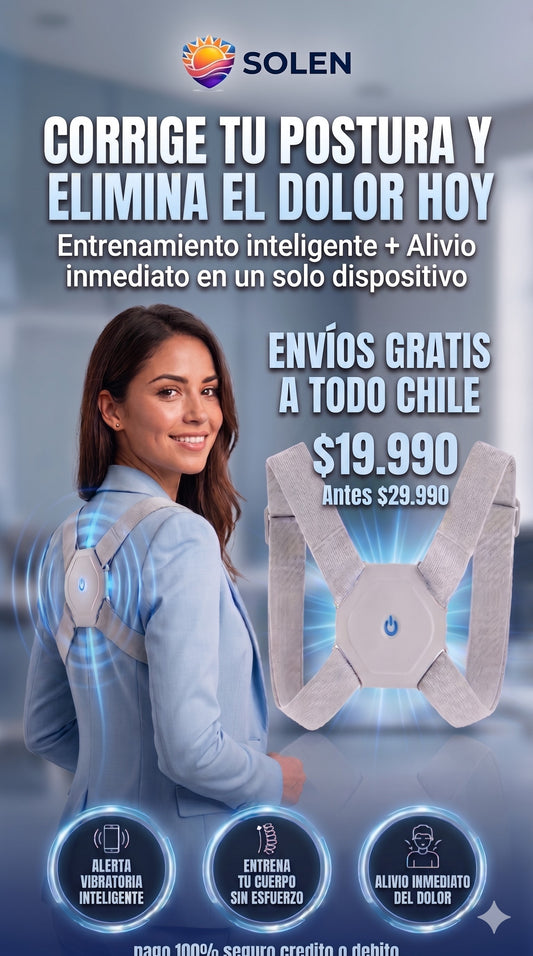 Corrige tu postura de forma inteligente | Recargable, Cómodo y Vibra