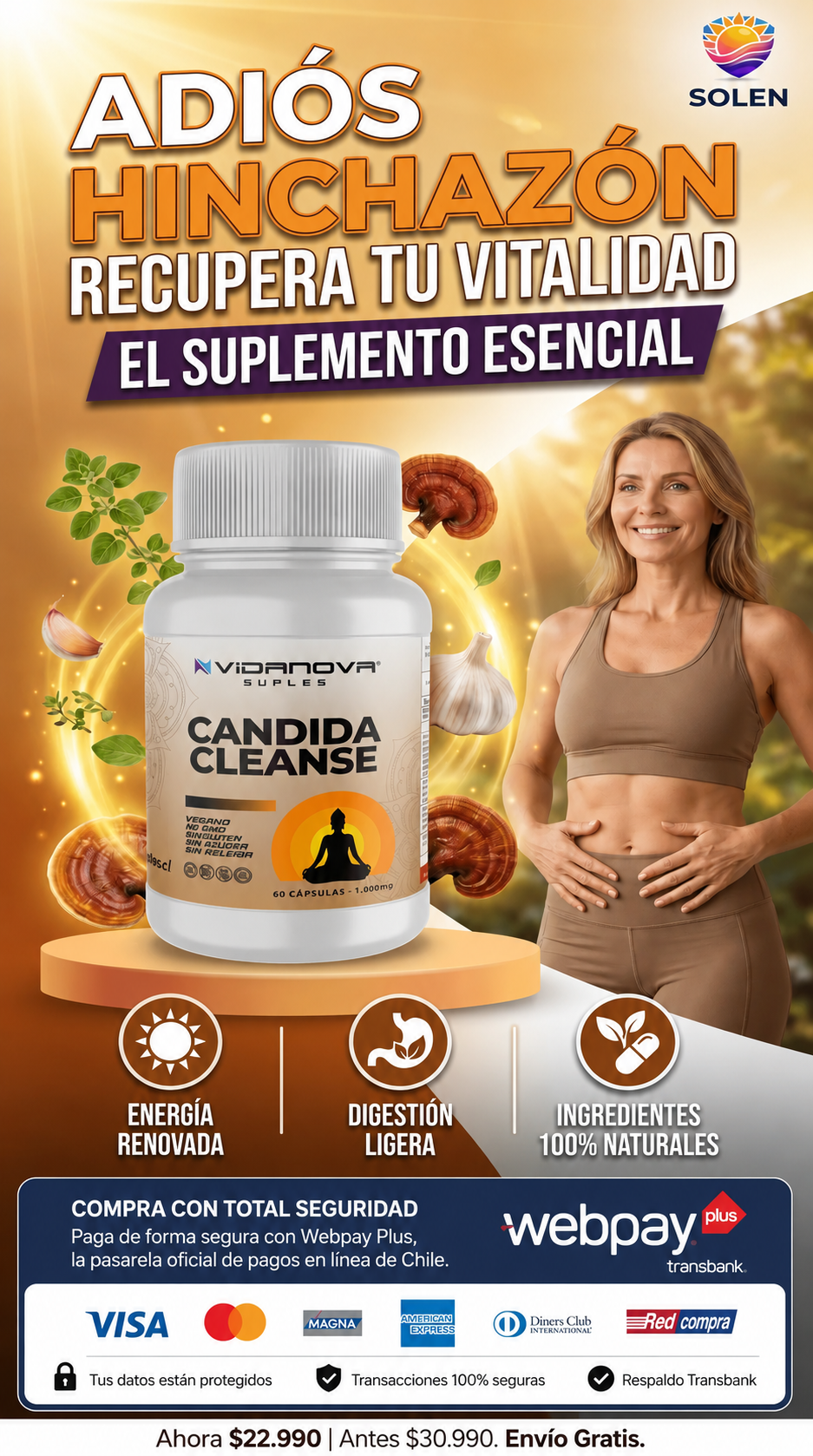 Detox, Equilibrio y Bienestar desde adentro | Candida Cleanse 1000mg
