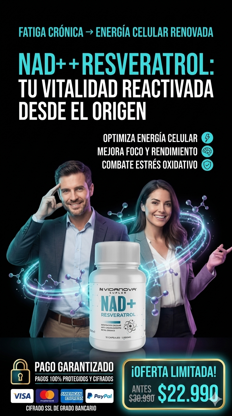 1X NAD+ RESVERATROL 1000MG | Energía Celular, Enfoque y Antienvejecimiento