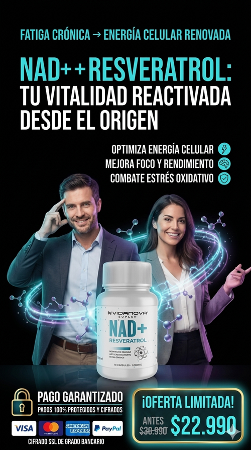 1X NAD+ RESVERATROL 1000MG | Energía Celular, Enfoque y Antienvejecimiento